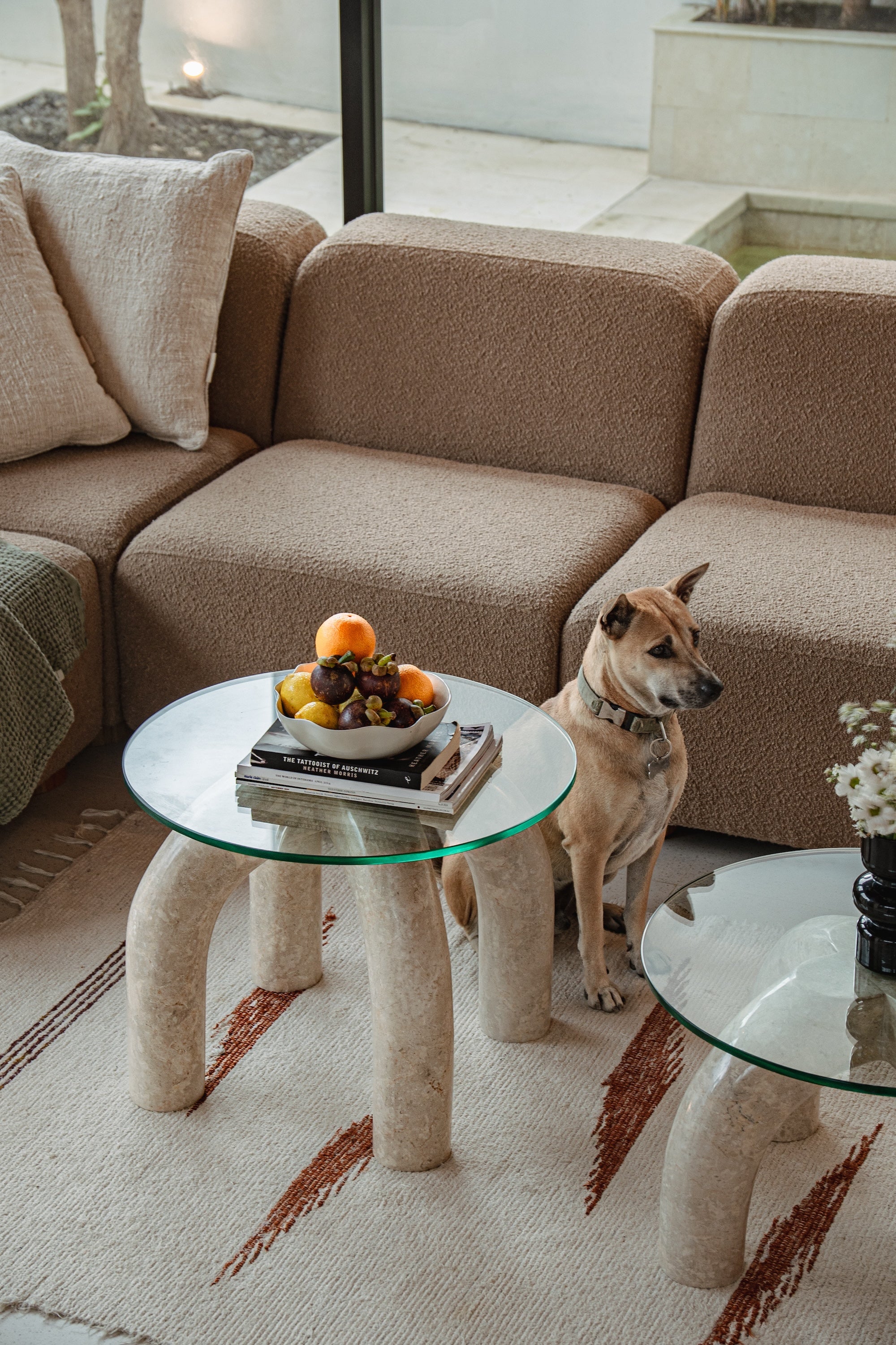 Archie Glass Table - Marble