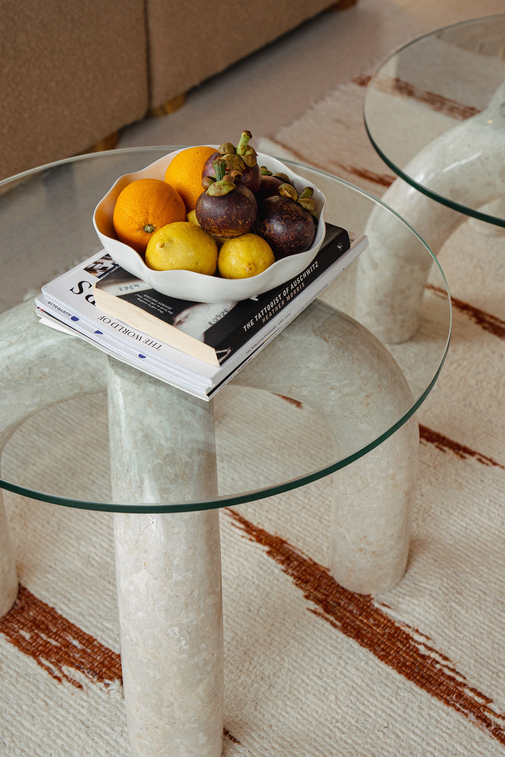 Archie Glass Table - Marble