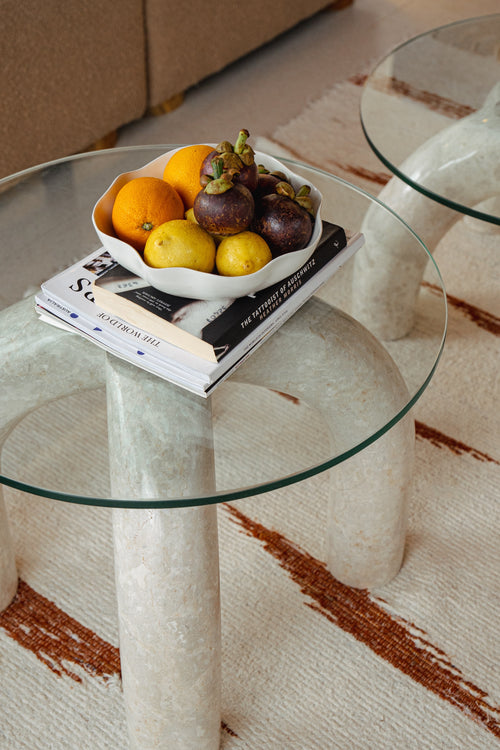 Archie Glass Table - Marble