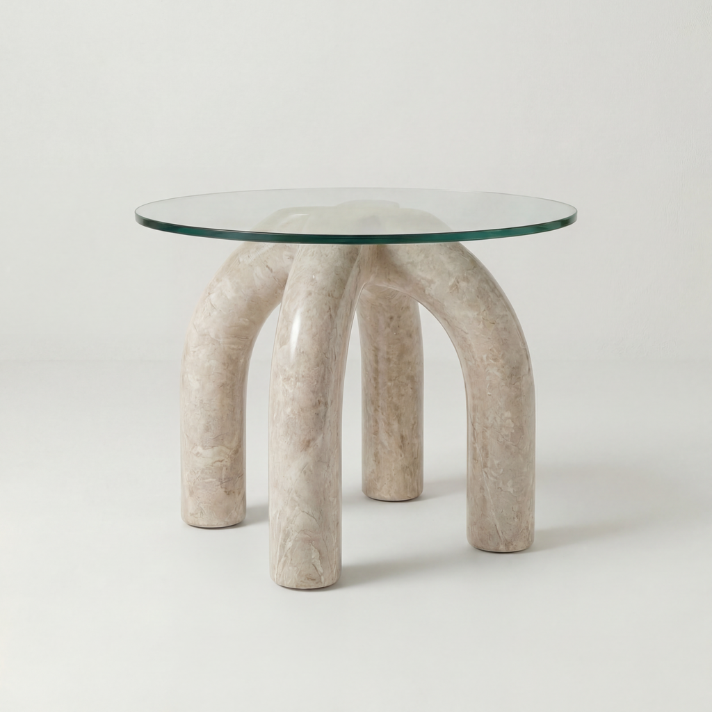 Archie Glass Table - Marble