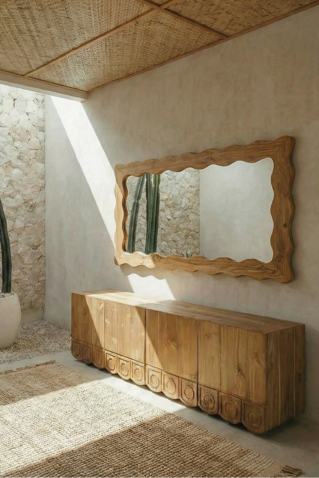 Wave Rectangle Mirror