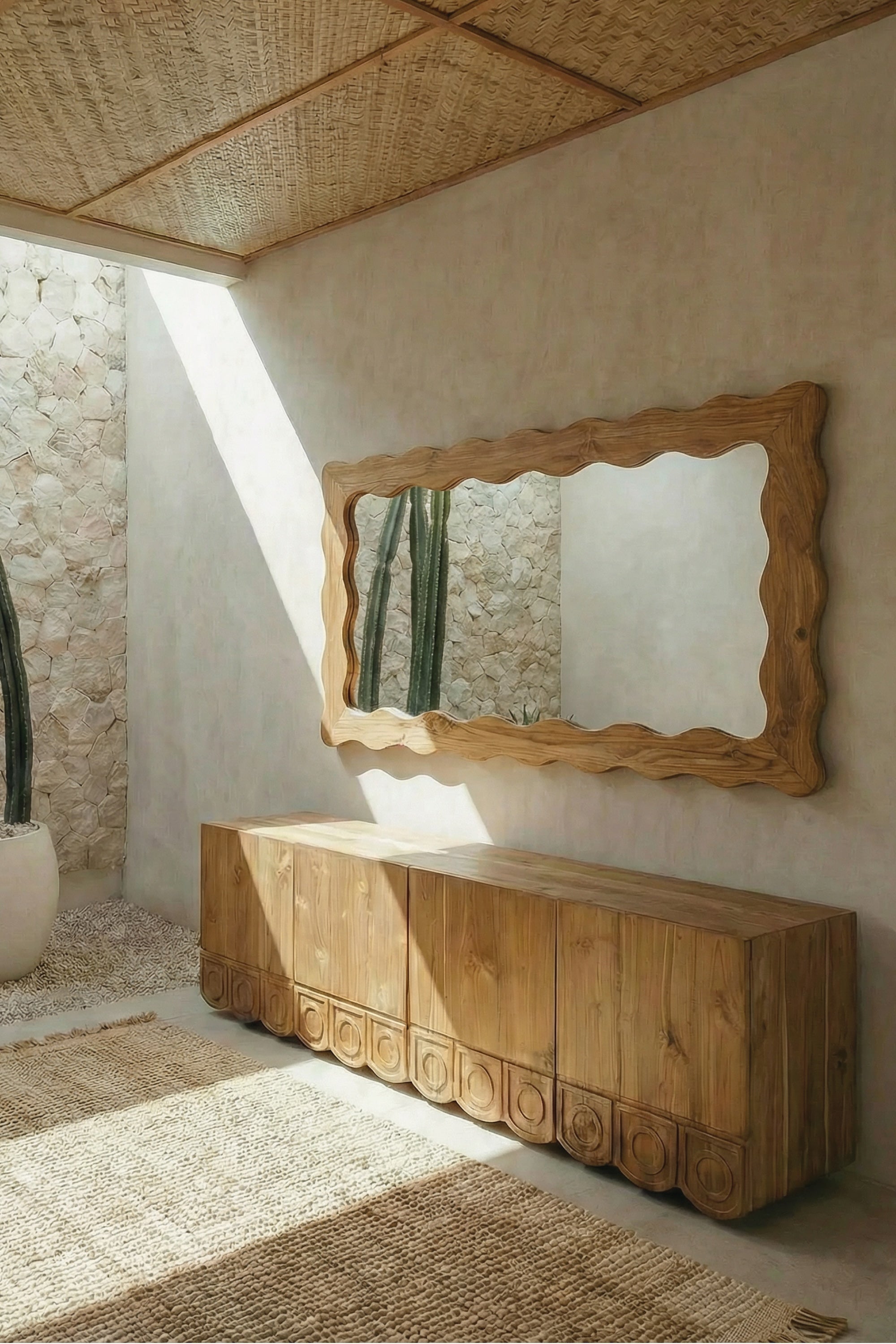 Wave Rectangle Mirror